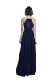 High Neckline Floor Length Chiffon Bridesmaid Dress with Belt Brisbane
