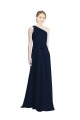 Long Chiffon Bridesmaid Dress with One Shoulder Neckline And Belt Brisbane