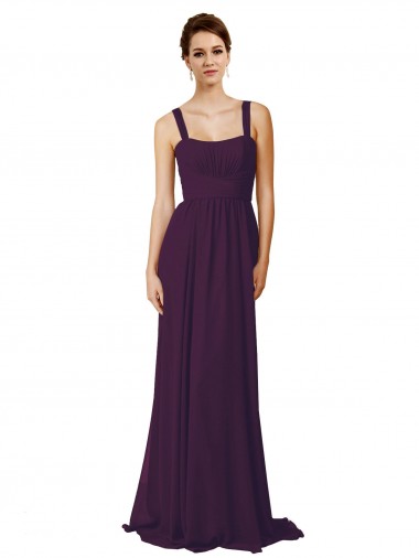 Full Length Chiffon Bridesmaid Dress with Spaghetti Straps Brisbane