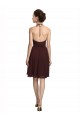 Short Knee Length Chiffon Bridesmaids Dress with Halter Cowl Neck Brisbane