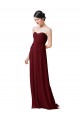 Hand-Ruched Sweetheart Long Chiffon Bridesmaid Dress Brisbane