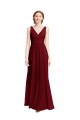 Long Chiffon V-Neck Bridesmaids Dress with Double Strap Brisbane