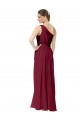 Draped One Shoulder Long Floor Length Chiffon Bridesmaid Dress Brisbane