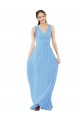 Long V-Neckline Chiffon Bridesmaid Dress with Twisted Waist Brisbane