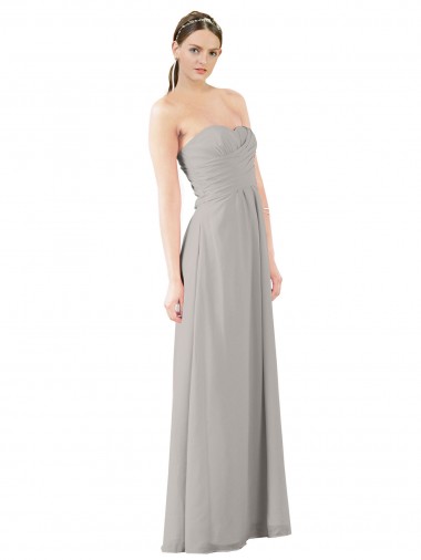 Twisted Strapless Sweetheart Neckline Long Chiffon Bridesmaid Dress Brisbane