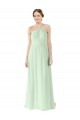 Front halter Neckline and Deep Back Long Chiffon Bridesmaid Dress Brisbane