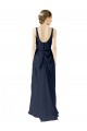 Scoop Neckline Fitted Long Chiffon Bridesmaid Dress Open Back Brisbane