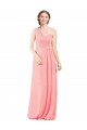 One Shoulder Sweetheart Neckline Long Chiffon Bridesmaid Dress Brisbane