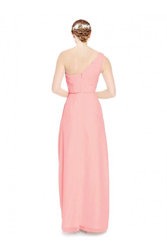One Shoulder Sweetheart Neckline Long Chiffon Bridesmaid Dress Brisbane