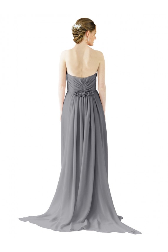 Long Chiffon Bridesmaid Dress with Sweetheart Neckline and Flowing Back Brisbane