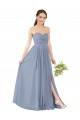 Deep Sweetheart Neckline Open Back Long Chiffon Bridesmaid Dress Brisbane