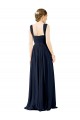 Square Neckline Sexy Open Back Long Chiffon Bridesmaid Dress Brisbane