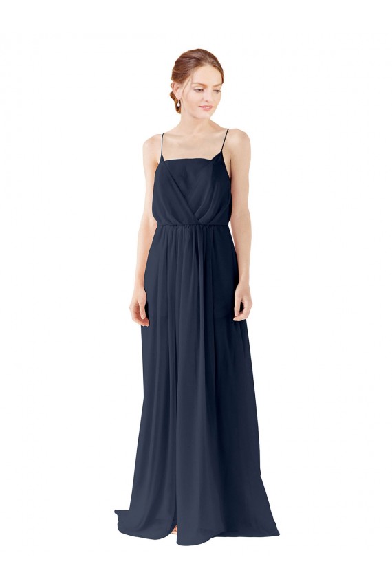 Spaghetti Straps Open Back Long Chiffon Bridesmaid Dress Brisbane
