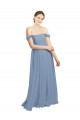 Long Floor Length Chiffon Bridesmaid Dress with Fluttering Off the Shoulder Straps Brisbane