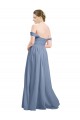 Long Floor Length Chiffon Bridesmaid Dress with Fluttering Off the Shoulder Straps Brisbane