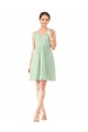 v-Neckline Short Knee Length Chiffon Cocktail Bridesmaid Dress Brisbane