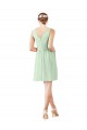 v-Neckline Short Knee Length Chiffon Cocktail Bridesmaid Dress Brisbane