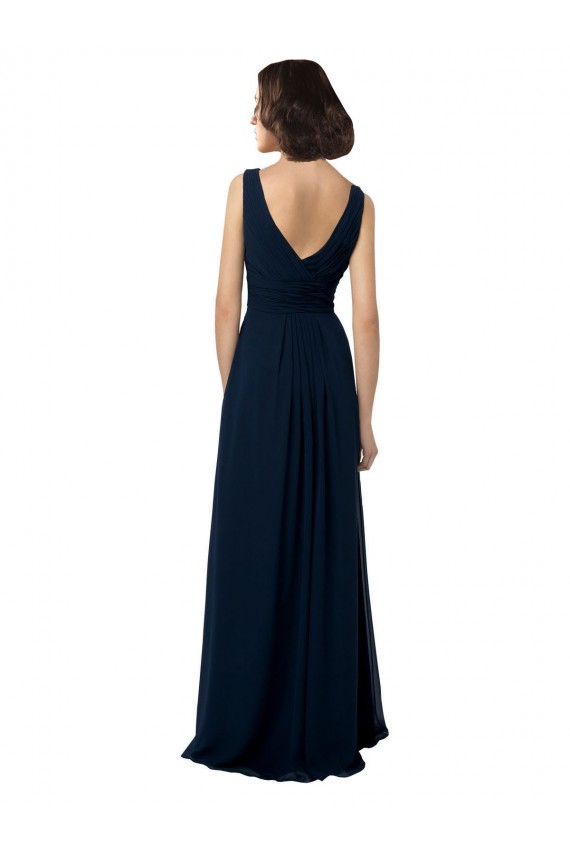 Chiffon Sleeveless Bridesmaid Dress with V Front and Back Brisbane