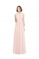 Sleeveless Chiffon High Neck Bridesmaid Dress with Diagonal Pleats Brisbane