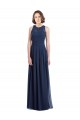 Chiffon High Neck Sleeveless Bridesmaid Dress with Pleats Brisbane