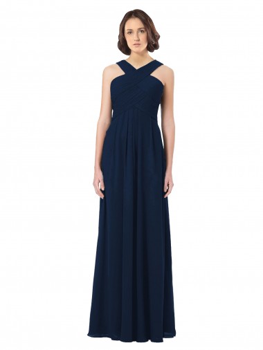 Long Chiffon Bridesmaid Dress V-Neck Top Brisbane