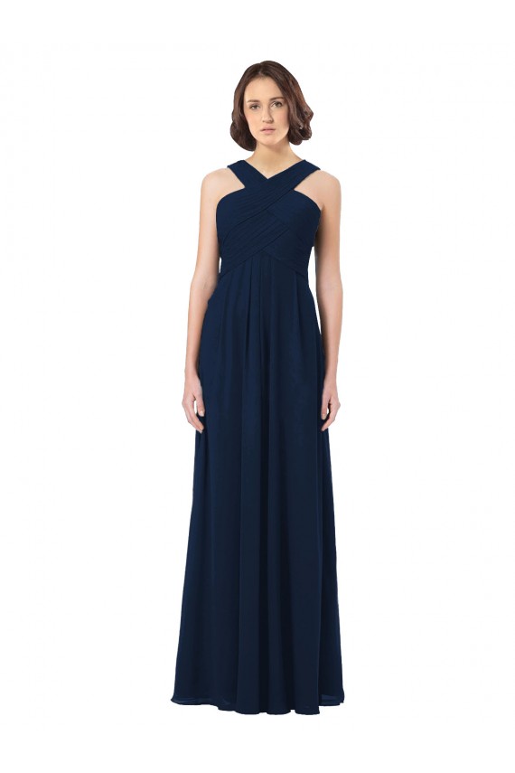 Long Chiffon Bridesmaid Dress V-Neck Top Brisbane