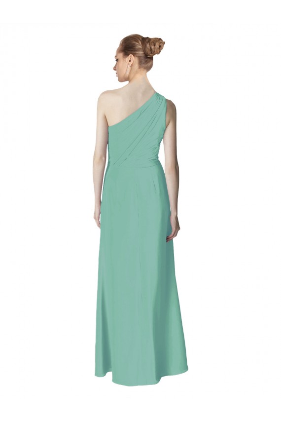 Long Chiffon One Shoulder Full Length Bridesmaid Dress Brisbane