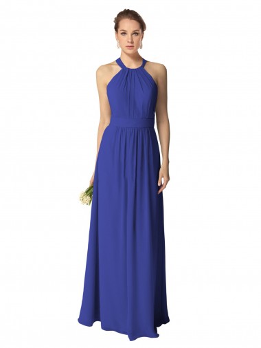 Long Full Length Chiffon Halter Bridesmaid Dress Brisbane