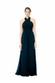 Keyhole Back Long Chiffon Halter Dress with Halter Straps Cross Neck Brisbane