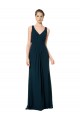 Long Chiffon V-Neck Sleeveless Bridesmaid Dress with Large Keyhole Back Brisbane