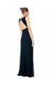Long Chiffon V-Neck Sleeveless Bridesmaid Dress with Large Keyhole Back Brisbane