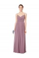 V-Neck Spaghetti Strap Open Back Long Chiffon Bridesmaid Dress Brisbane