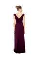 Long Chiffon Strapless Bridesmaid Dress with Wide Front and Back V-Neckline Brisbane