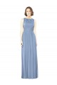 Open Keyhole Back Bateau Neck Chiffon Bridesmaid Dress Brisbane