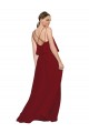 Long Chiffon Bridesmaid Dress with Slim Straps and Open Back Brisbane