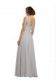 Twist Shouder Full Chiffon Bridesmaids Dress with V-Neckline and V-Back Brisbane