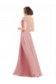 Chiffon Bridesmaids Dress with One Shoulder Flounced Sleeve Brisbane