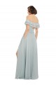 Luxe Chiffon Bridesmaids Dress with Off the Shoulder Flounced Neckline Brisbane