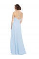Floor Length Chiffon Bridesmaids Dress with Front Keyhole Neckline Brisbane