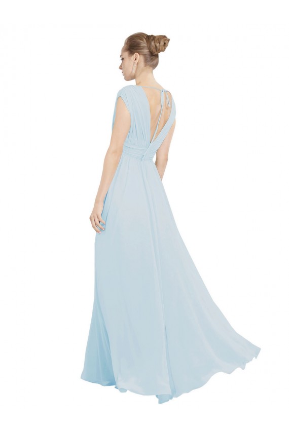 Chiffon Bridsmaids Dress with V-Neckline and Tie V Back Brisbane