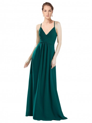 Sexy Chiffon Bridesmaid Dress with Deep V-Neckline Brisbane