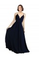 Simple Chiffon Bridesmaid Dress with Deep V-Neckline Brisbane