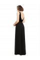 Stretch Velvet and Chiffon Bridesmaids Dress with V-Neckline Brisbane