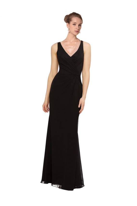 Open V-Back Chiffon Bridesmaids Dress with V-Neckine Brisbane