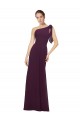 One Shoulder Chiffon Bridesmaids Dress with Shoulder Bow Brisbane