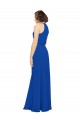 Long Jewel Neckline Chiffon Bridesmaids Dress wit Chiffon Tie Sash Brisbane