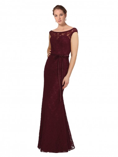 Lace Bridesmaids Dress with Matching Satin Tie Sash Brisbane