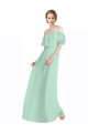 Spaghetti Straps Long Chiffon Off-The-Shoulder Bridesmaid Dress with Double Flounce Sleeves Brisbane