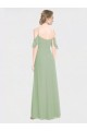 Long Chiffon Off-The-Shoulder Bridesmaid Dress with Double Flounce Sleeves Brisbane