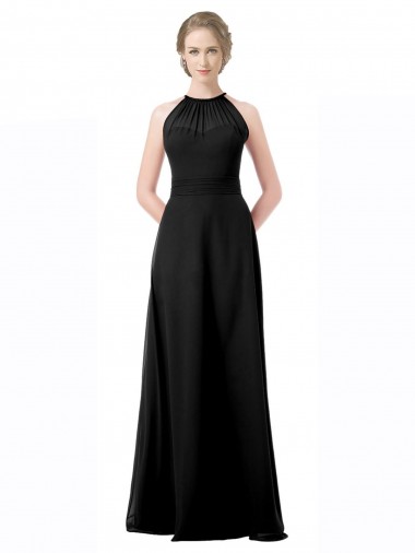 Full Length Chiffon Sweetheart Bridesmaid Dress with An Illlusion Overlay Brisbane